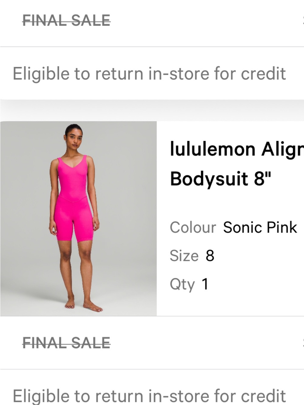 lululemon athletica Align Bodysuit in Sonic Pink